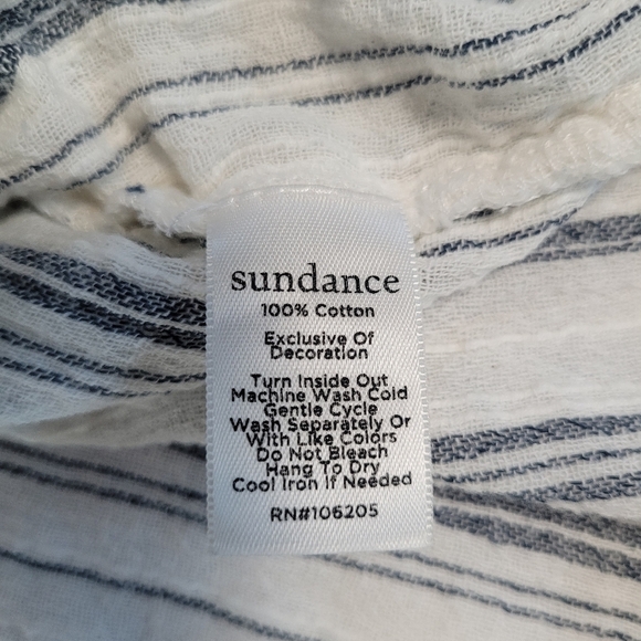 Sundance Quiet Allure Off Shoulder Eyelet Tassels Boho 3/4 Sleeve Top Size L - Picture 7 of 8